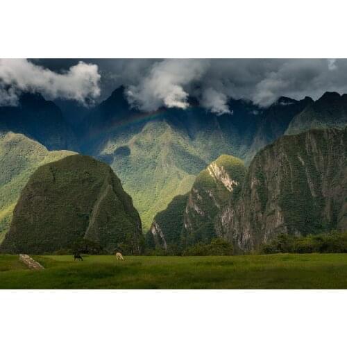 Historic Sanctuary of Machu Picchu Peru City Landscape Scenery Poster Fabric Silk Posters And Prints for Home Decor 049