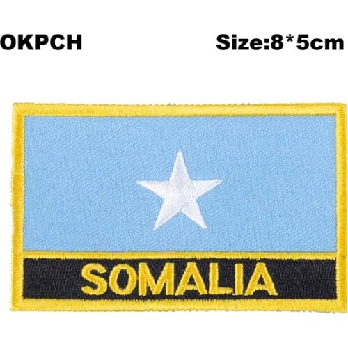Somalia Flag patcheswork fabric embroidery patch cutstom PT0170-R