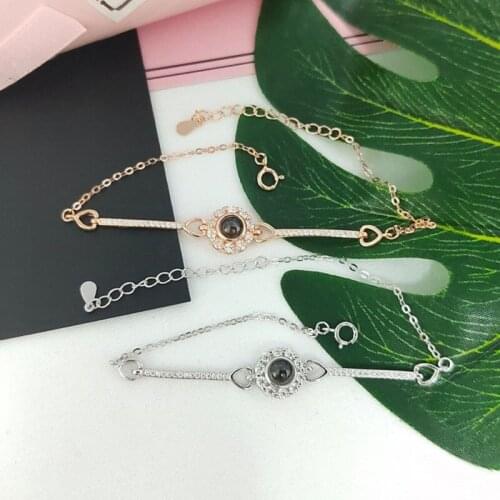 Luxury 925 Sterling Silver Bracelets For Women Fine Jewelry Valentines Bangles Adjustable Gemstone Chain Bracelet Ladies
