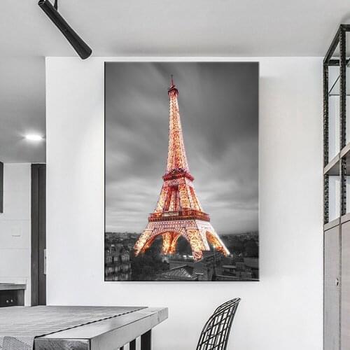 Modern Landscape Tower Scandinavian Posters and Prints Cityscape Canvas Art Wall Picture for Living Room