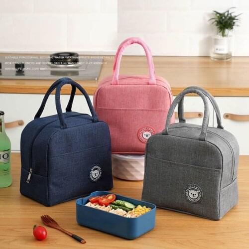 Fresh Lunch Bags For Women Kids Girl Waterproof Portable Zipper Thermal Oxford Cooler Bag Convenient Lunch Box Tote Food BBQ Bag
