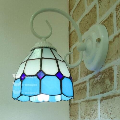Tiffany led Mediterranean pastoral wall lamp bedroom study single head bathroom bedroom balcony corridors decorated lamp