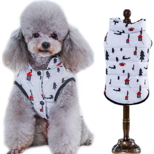 Thick Pet winter cats dogs clothes Coat Vest for small Large dogs Clothing tree printed Outfits size s-xxl Warm dog jackets
