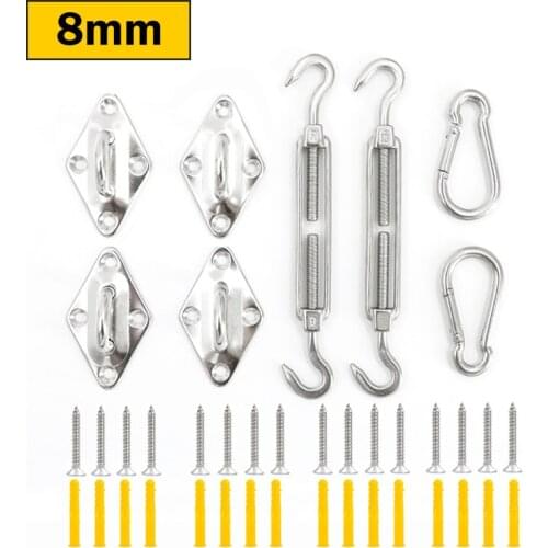 Stainless Steel Turnbuckle Hook Snap Hook Screw Hardware Accessories for Garden Outdoor Sun Shade Sail Hammock Chairs Install