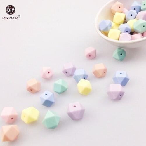 Lets make Silicone Octagon Candy Color Beads 50pcs 14mm DIY Nursing Bracelet Necklace Baby Shower Gift Silicone Baby Teether