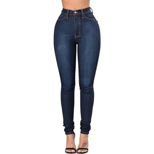 High Waist Female Casual Slim Jeans Summer Women Pencil Jeans Lady Stretch Denim Trousers High Elastic Skinny Plus Size