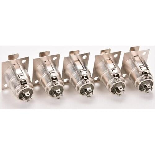 1pc 3Pins XLR Connector Female Jack Socket Panel Mounted Type Chassis Square Shape Metal Housing