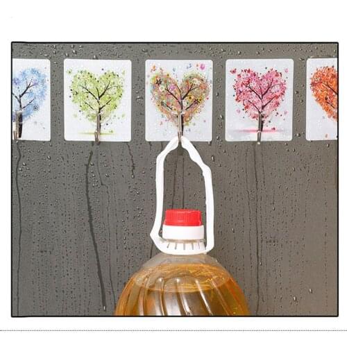 4pcs/set Free Seamless Cartoon Fruit Series Nail Hook Magic Square Stickers Wall Mounted Strong Adhesive Hook Wall Hook Hangers