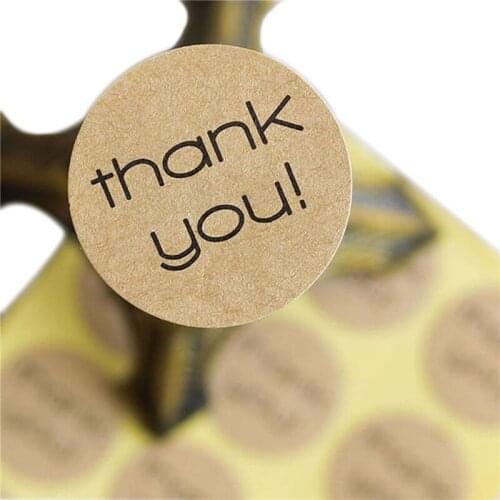 60pcs Thank You Kraft Gift Tags Wedding Party Paper Hang Tags Price Label Hang Tag Cards Packing Candy Wrapping Bag Sticker