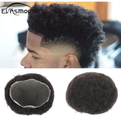 Afro Kinky Curly Wig Black Men Toupee Full Swiss Lace Front Wig Man Toupee Human Hair Male Thin Lace Wig Natural Hair Men Wig