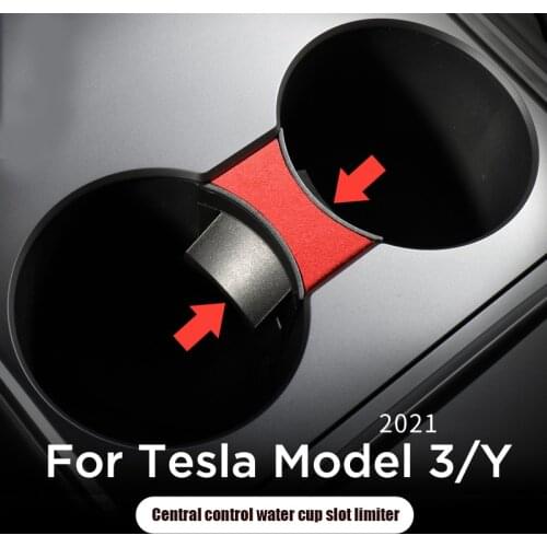 New Car Cup Holder Clip For Tesla Model 3 2021 Model Y Car Accessories Car Water Cup Slot Slip Limit Clip ABS Cup Holder Limiter