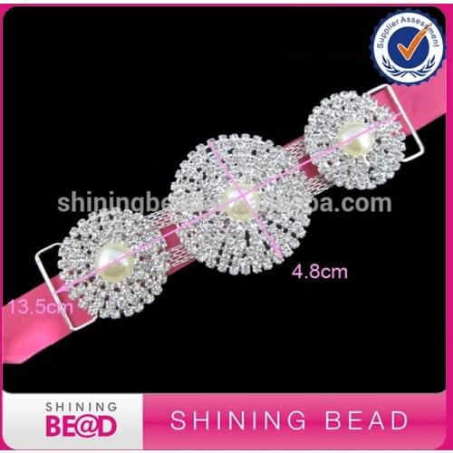 Free shipping + Fashion DIY Crystal Rhinestone Pearl Bikini Connector/ Buckle chain For Swimming Wear Suits