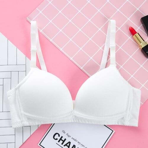 Wireless pure cotton training bra for teen girls kid solid yoga sport underwear for teenager thin cup bra top