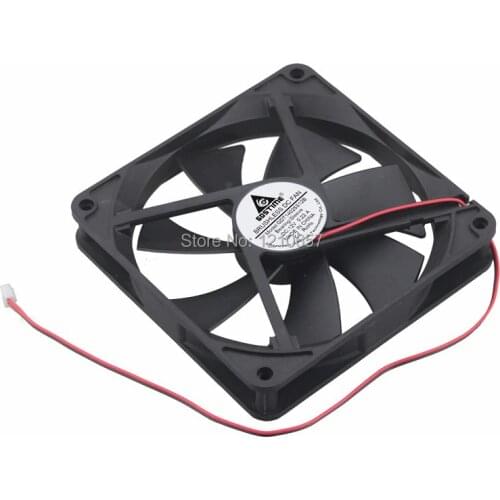 2 Pieces LOT DC 12V 2Pin 140mm 25mm PC Computer Case Brushless Cooling Fan