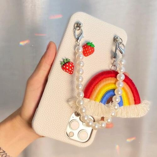 For Iphone 12 11 Pro Max Case Rainbow Pendant Phone Case for Iphone 12 Mini Conque for Apple I11 I12 Cover Ins Cute Gift