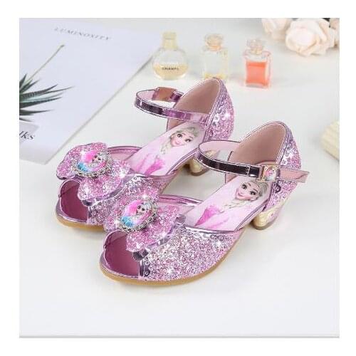 Disney girls sandals 2020 new summer childrens fish mouth shoes girls crystal shoes Frozen 2 elsa Princess shoes