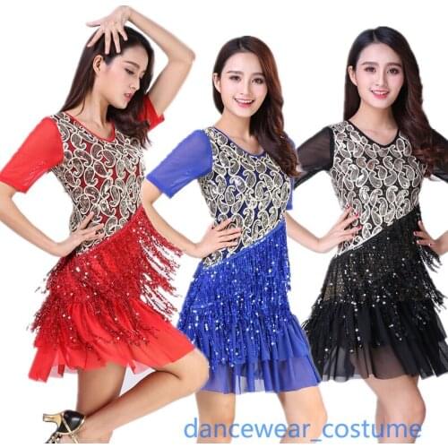Ladies Prom Party Ballroom Latin Tango Modern Salsa Dance Skirt Women Competition Performance Dance Dress Fringes Tassels Skirt