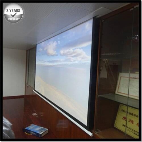 E6WWG 16:10 Matte grey Hidden in ceiling electric professional projection screen for Home Cinema,Ceiling Hanging Screen