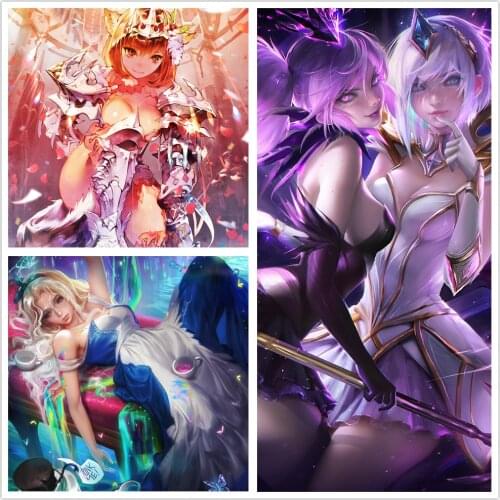 Movie Sexy Girl Anime Game Wall Art Modular Canvas Pictures Home Decor Painting Prints Beauty Poster Living Room Cuadros Frame