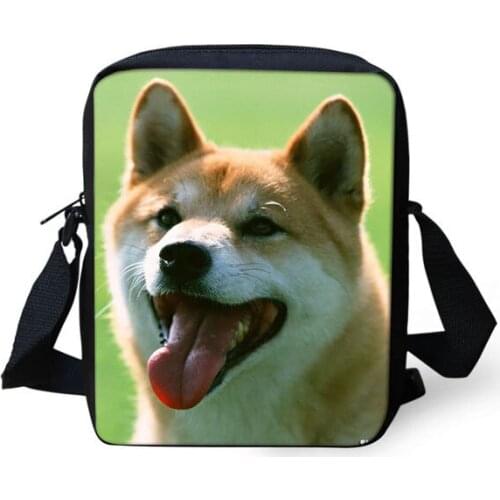 Puppy Akita Dog Printing Cross Body Small Travel Shoulder New Bag Women Girls Boys Cute Canvas Messenger Bags Brand Bolsos Mujer
