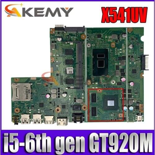 Akemy X541UV Laptop motherboard for ASUS VivoBook A541UV X541U original mainboard 4GB-RAM I5-6th gen GT920M (Pin interface))