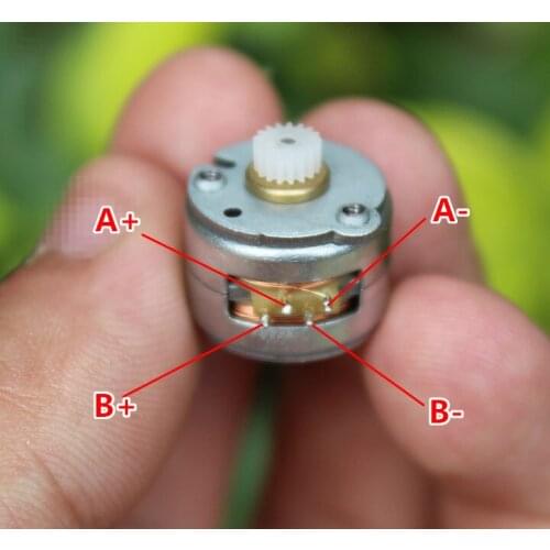 Micro 2-phase 4-wire Stepper Motor Mini 15mm Stepper Motor Stepper Motor 18 Degree Step Angle with 17teeth 0.5module Gear