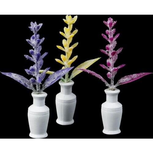 Mini Tree Potted For Green Plant In Pot Simulation Potted Plants 1:12 Dollhouse Miniature Doll House Furniture Home Decor