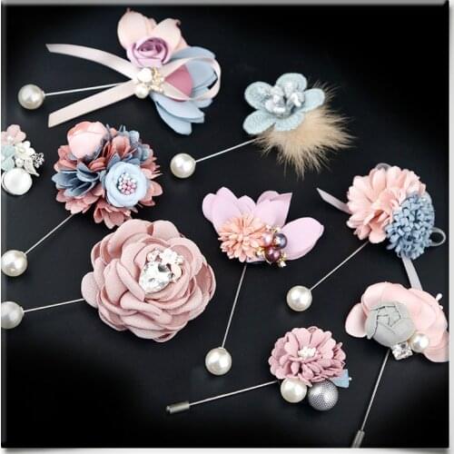 I-Remiel Fashion Cloth Art Fabric Flower Long Needle Brooch Pin Korean Shawl Cardigan Corsage Lapel Badge Clothing & Accessories