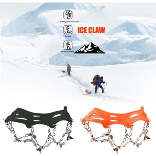 Outdoor Climbing Non-slip Ice Snow Grippers Crampons 13 Teeth Spike Cleats for Family Outdoor Camping Accessories