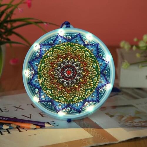 New LED Decoration Christmas Light DIY Drill Diamond Painting Light Night Lamp Pendant Bedroom Decorative Mandala Night Lamp