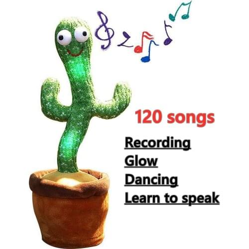 New Dancing Cactus Plush Toy Singing 120 English Songs Electronic Shake Soft Plush Doll Cactus Toy For Kid Early Education Toys
