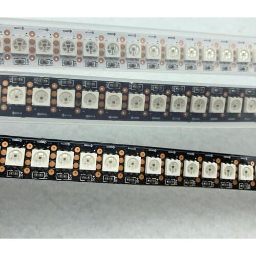 DC12V input addressabl RGB LED pixel strip;GS8208 chip;144leds/m;2m long;RGB full color;12mm wide PCB