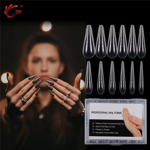 TP Clear Dual Forms Nail System Full Cover Quick Building Gel Mold Tips Nail Extension Molds Upper Forms For Nails Tips