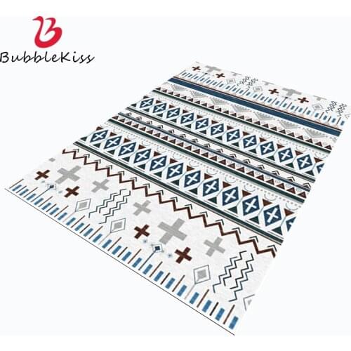 Bubble Kiss Nordic Style Blue Geometic Abstract Pattern Carpets for Living Room Home Bedside Decor Customized Rug Super Soft Mat