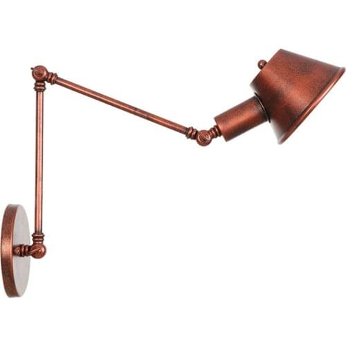 Retro DIY Industrial Swing arm Metal Wall lamp Fixture black Iron Funnel lampshade lampada da parete per esterni stairs light