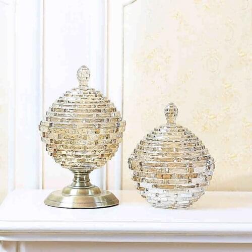 Retro Crystal Glass Candy Jar Nordic Storage Jar Decoration Creative Light Luxury Desktop Ornaments Home Decoration Accessories