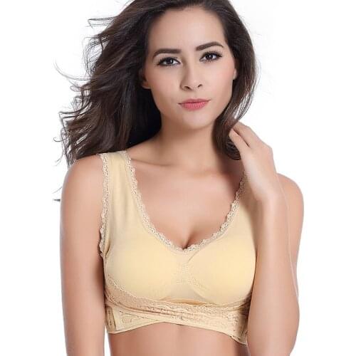 Sports Bra Lace Breathable Underwear Adjustment Front Row Cross Running Vest