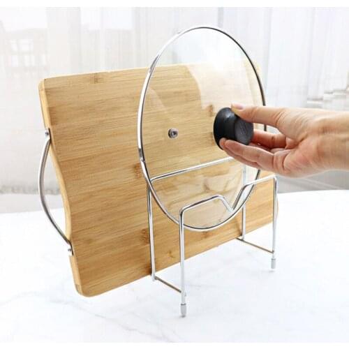 Cutting Board Storage Rack Double-Layer Chopping Board Stainless Steel Kitchen Pot Cover Cutting Board Rack