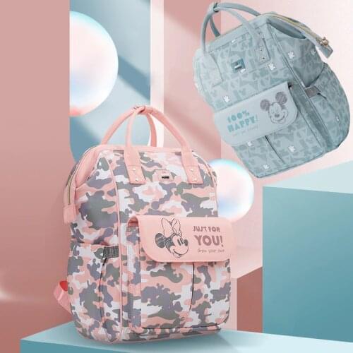 Disney Diaper Bags for Mom Waterproof Large Capacity Maternity Backpack Bebe Baby Care Mummy Nappy Bag Travel Stroller Bags USB