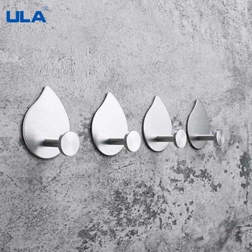ULA Bathroom Hook Self Adhesive Clothes Hanger Bags Key Rack Kitchen Towel Hanger Bathroom Hardware Stainless Steel Organizer