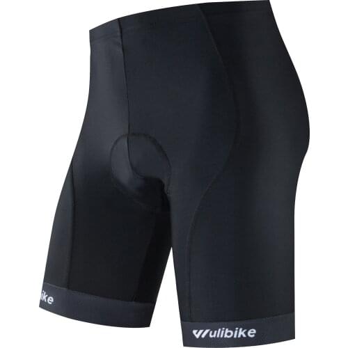 Wulibike Reflective Cycling Shorts Sponge Pad Shockproof MTB Bicycle Shorts Man Tights Bike Shorts Black