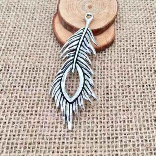 High quality vintage 3 pcs alloy leaf feather charms fit DIY hand made necklace earrings bracelet sweater chain Jewelry Making