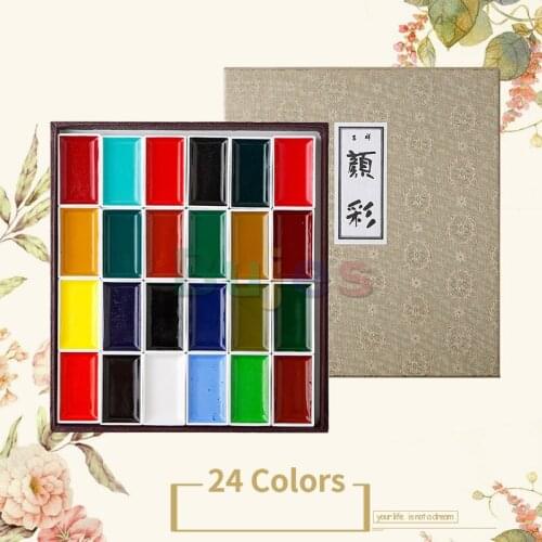 Japan SAKURA Kissho 24 Colors Master Painting Watercolor Pigment for Sektching Outside Art School Supplies for Student Coloring