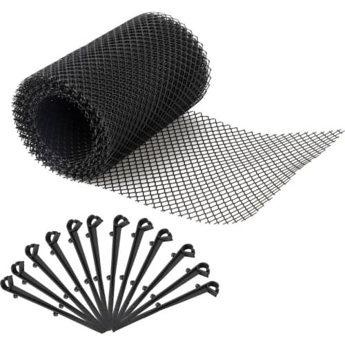 Protection Net Gutter Guard Anti-falling leaf Net PP Protection Net Drain Mesh With 12 Clip Hooks Prevent Leaves Anti-clogging