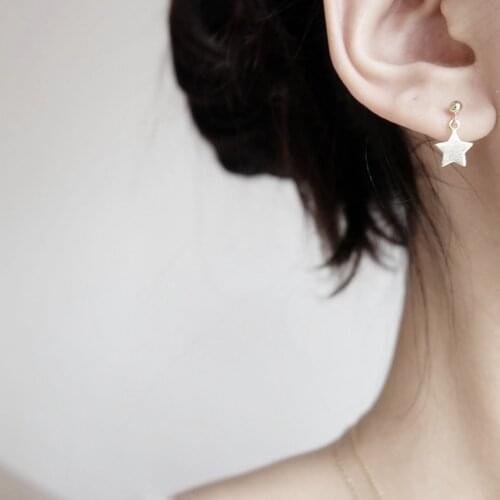 Simple Gold Silver Color Star Stud Earrings for Women Tiny Ball Earrings Oorbellen boucle d'oreille