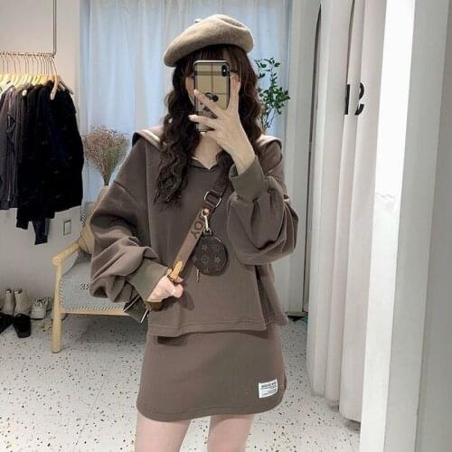 Womens Suit Navy Collar Age-reducing Pullover Vest Skirt Suit 2021 Spring Autumn New College Wind Casual Korean Two Piece Set