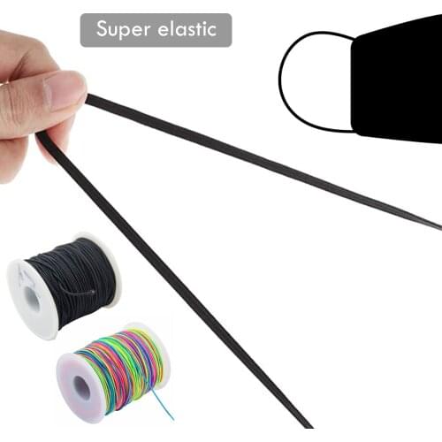 1mm Round Colorful Elastic Bands Mask Elastic Rope Oil Core Belt Rope Handmade DIY Protective Clothing Accessories Rubber Band