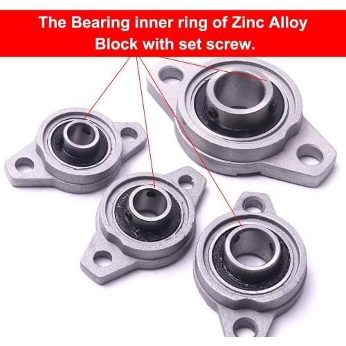 2Pcs Pillow Block Bearing KFL000 KFL001 KFL002 KFL004 10mm 12mm 15mm 20mm Aluminium Alloy Diameter Bore Flange