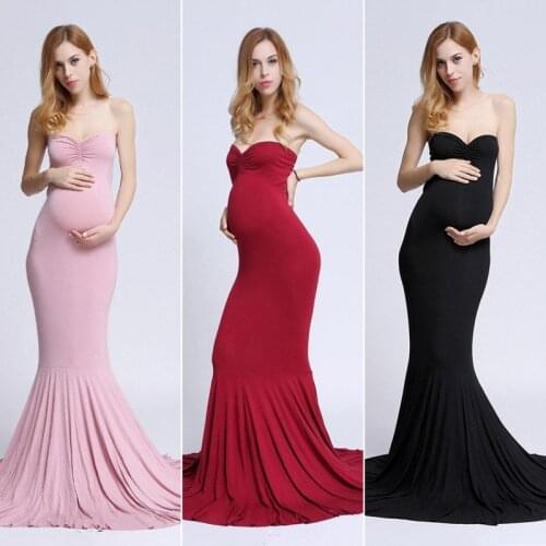 2019 Sleeveless Solid Maternity dress Pregnant Clothes Dress Photography clothing women Maternity Long pregnant Dress