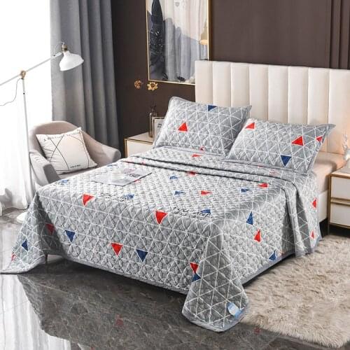 Crystal velvet Quilted gray Bedspread Bed Cover Bed Sheet size150x210cm/225x250cm quilt blanket Pillowcases 3pcs